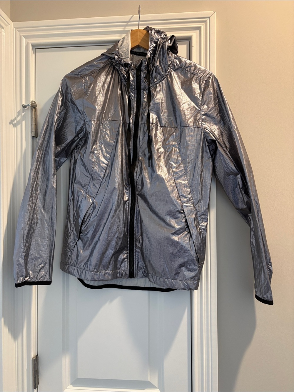 Beachbody Metallic Silver Windbreaker Jacket